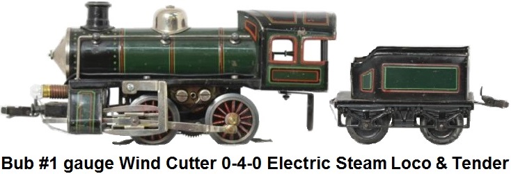 Bub gauge 1 wind cutter 0-4-0 steam locomotive & tender