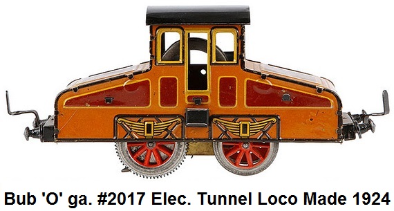 Bub 'O' Scale #2017 Electric Tunnel Locomotive made 1924