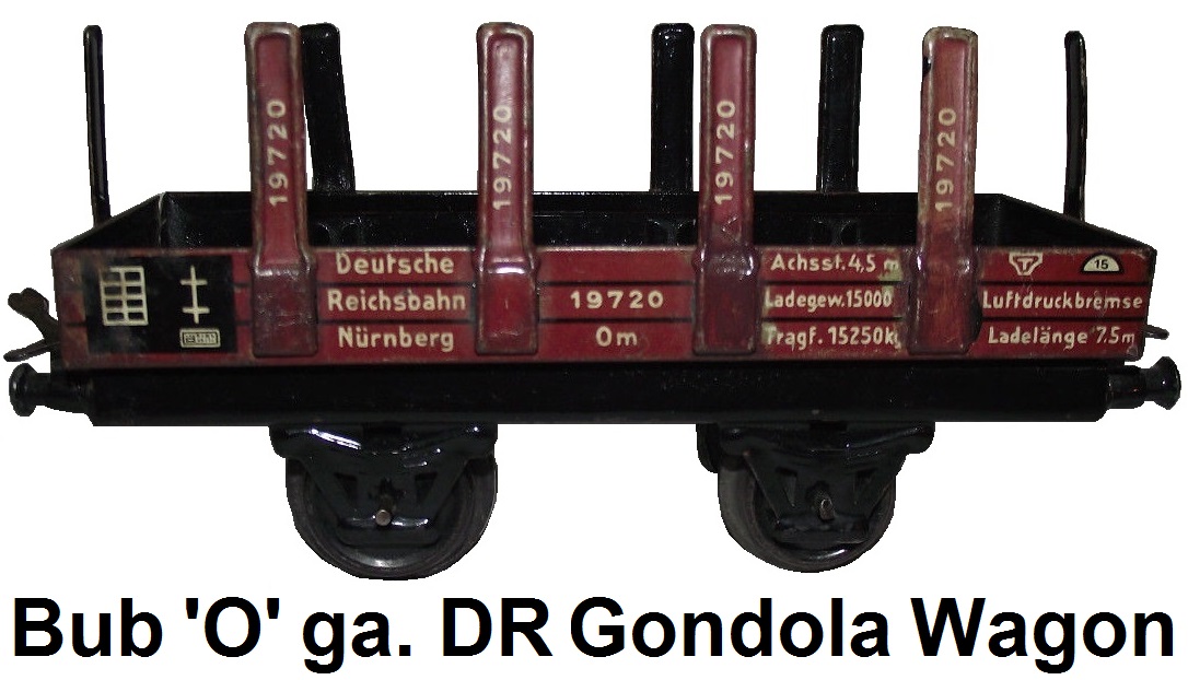 Bub tinplate litho gondola for 'O' gauge Reichsbahn DR