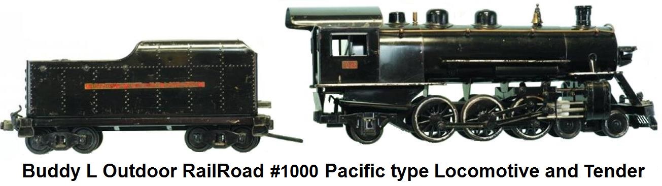 Buddy L #1000 Pacific type 3¼ inch gauge loco & tender first made in 1927