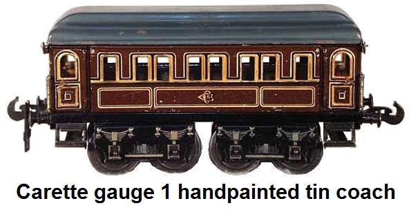Carette 1 gauge handpainted tin coach