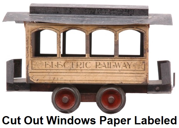 Carlisle & Finch #1 four window trolley in 2 inch gauge - early version with paper labels and cut out windows