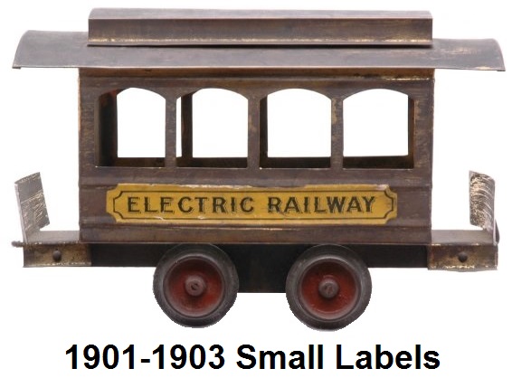 Carlisle & Finch #1 four window trolley in 2 inch gauge - small label version circa 1901-1903
