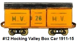 Carlisle & Finch #12 2 inch gauge Hocking Valley Box Car circa 1911-1915