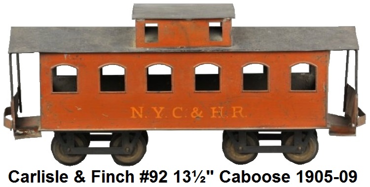 Carlisle & Finch 2 inch gauge #92 13½ inch Caboose circa 1905-09