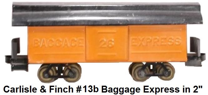 Carlisle & Finch #13b Embossed and enameled Baggage Express Car in 2 inch gauge