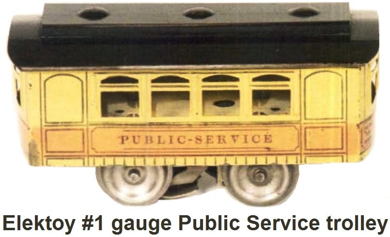 Elektoy #901 4 wheel Public Service Trolley made in 1913 in #1 gauge