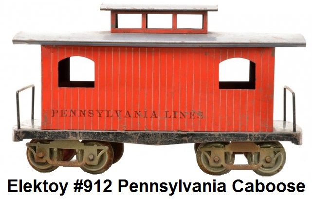 Elektoy #912 Red Lithographed Caboose w Gray Roof in #1 gauge