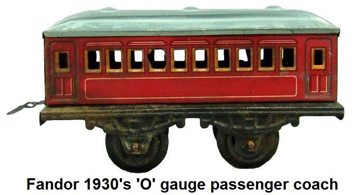 Fandor 'O' gauge passenger coach circa 1930's
