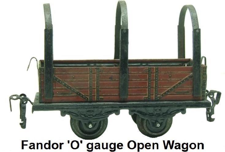 Fandor 'O' gauge #1253/0 (32444) 4 Wheeled Open or plane Wagon With Canopy Rails