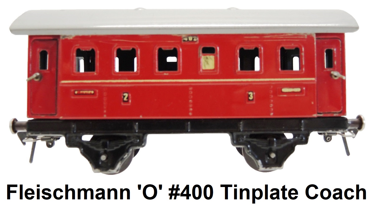 Fleischmann 'O' gauge 4-wheeled #400 tinplate passenger coach