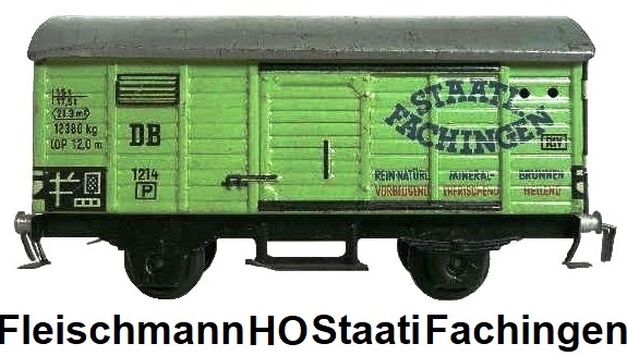 Fleischmann HO gauge 4-wheeled tinplate Staati Fachingen Mineral Water van