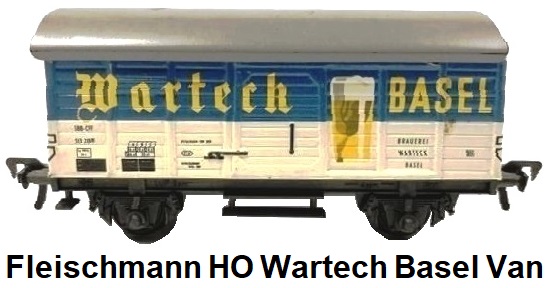 Fleischmann HO gauge 4-wheeled tinplate Wartech Basel Bier wagen
