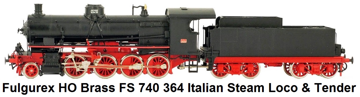 Japanese made H0 scale brass model, by Fulgurex, of the Italian Steam Locomotive FS Gr. 740 364 made 1982