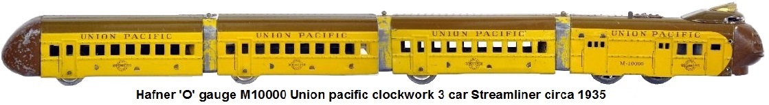 Hafner M10000 Union Pacific clockwork streamliner in 'O' gauge made in 1935