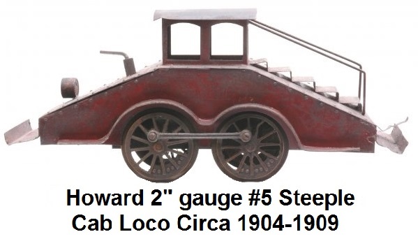 Howard prewar 2 inch gauge #5 Steeple cab mining locomotive, circa 1904-1909