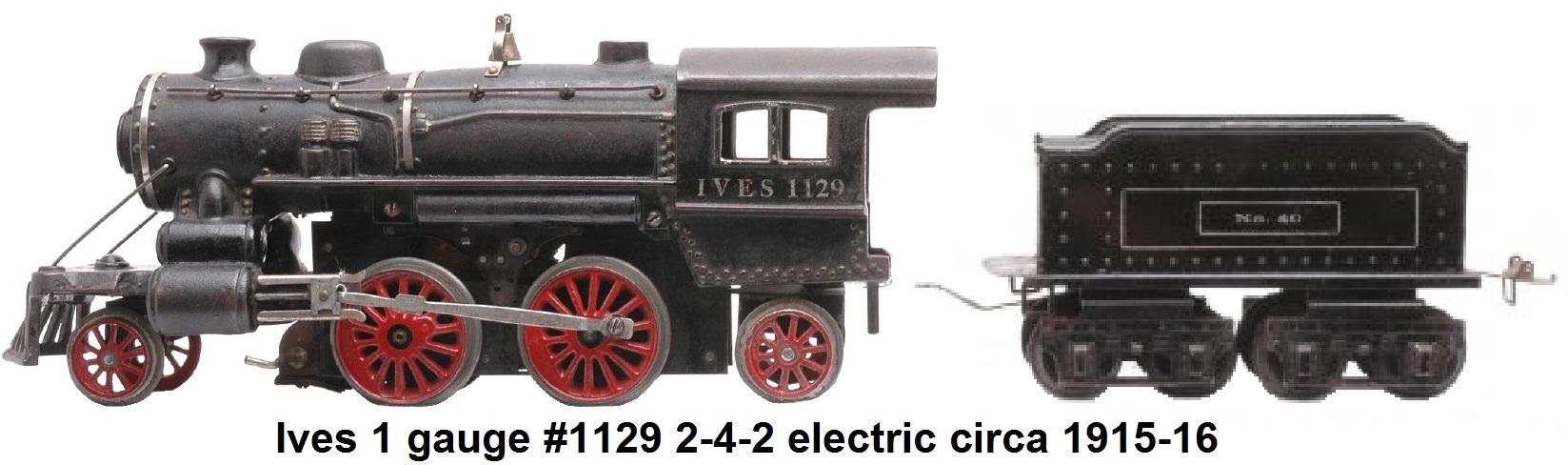 Ives #1129 2-4-2 Steam Outline #1 gauge electric Circa 1915-1916