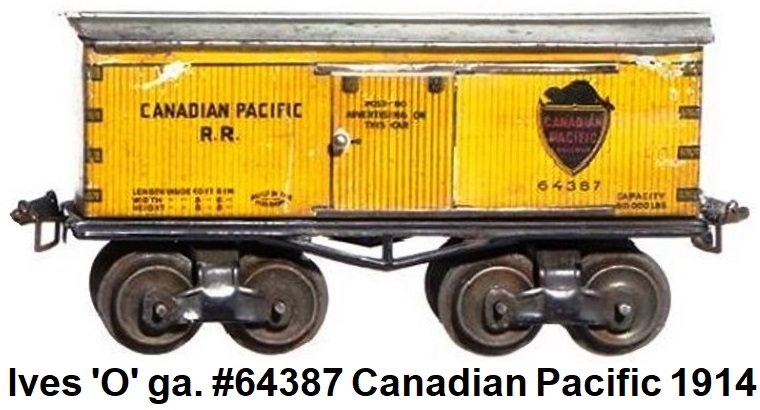 Ives 'O' gauge 7 inch lithographed #64387 Canadian Pacific 1914-1930