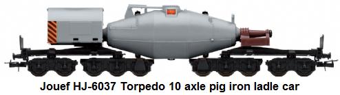 Jouef HJ-6037 Torpedo ladle car for transporting liquid pig iron, 10-axle design