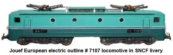 Jouef European electric outline class CoCo #C7107 locomotive in SNCF livery first made in 1966