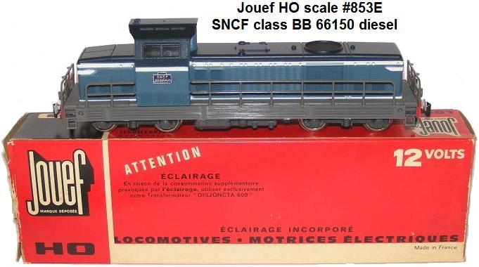 Jouef HO gauge #853E SNCF class BB 66150 diesel locomotive in 12 volt 2 rail first made in 1966