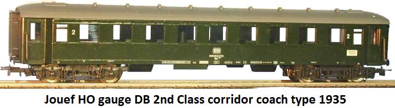 Jouef DB 2nd class corridor coach type 1935 in HO gauge
