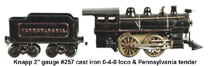 Knapp cast iron steam freight train #257 engine with Pennsylvania tender