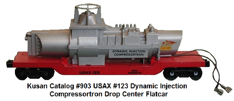 Kusan catalog #903 USAX #123 Dynamic Injection Compressortron drop center flatcar