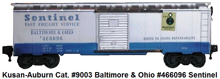 Kusan-Auburn catalog #9003 Baltimore & Ohio #466096 Sentinel box car