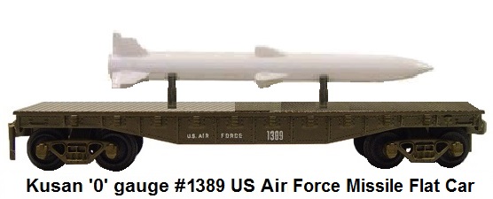 Kusan Atomic Train #1389 US Air Force Missile flat car in 'O' gauge