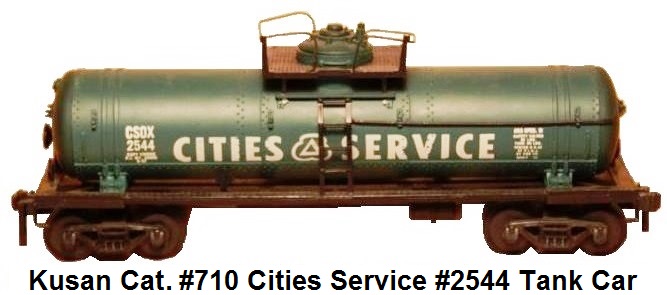 Kusan catalog #710 Cities Service #2544 tank car with upper platform