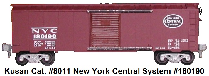 Kusan-Auburn catalog #8011 New York Central System #180190 box car