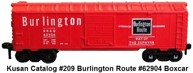 Kusan catalog #209 Burlington #62904 box car