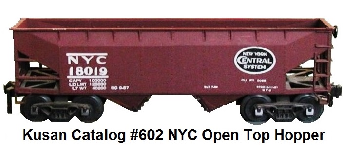 Kusan catalog #602 New York Central System #18019 open top hopper