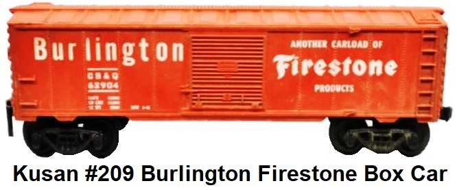 Kusan catalog #209 Burlington Firestone Products #62904 box car