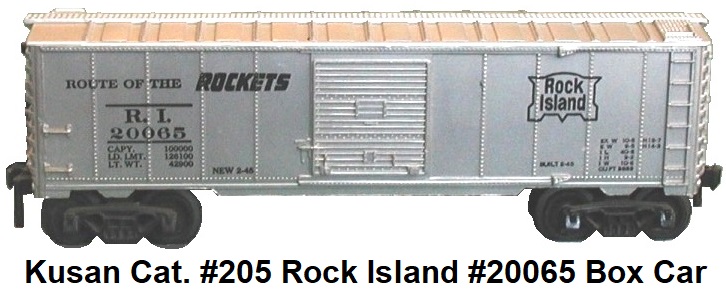 Kusan-Auburn 'O' gauge #205 Rock Island #20065 Silber Variation box car