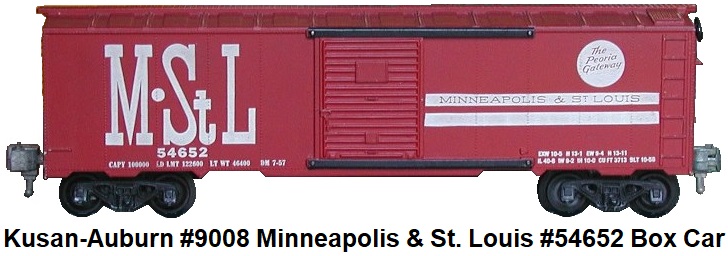 Kusan-Auburn catalog #9008 Minneapolis & St. Louis #54652 red box car