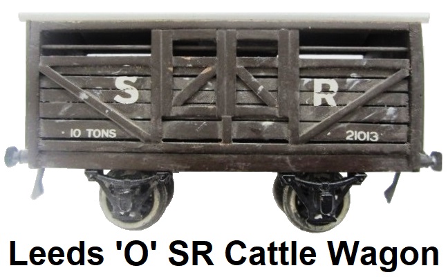 Leeds Model Company 'O' gauge B series Southern Railway Brown Cattle Wagon #21013 made 1922-28