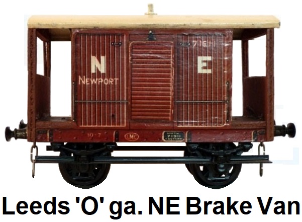 Leeds Model Company 'O' gauge litho bauxite NE Goods Brake Van made 1923-36