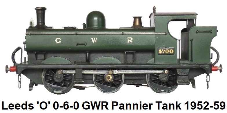 Leeds Model Company 'O' gauge 0-6-0  Great Western Railway Class 5700 Pannier Tank, green, 12 volts D.C., 1952-59