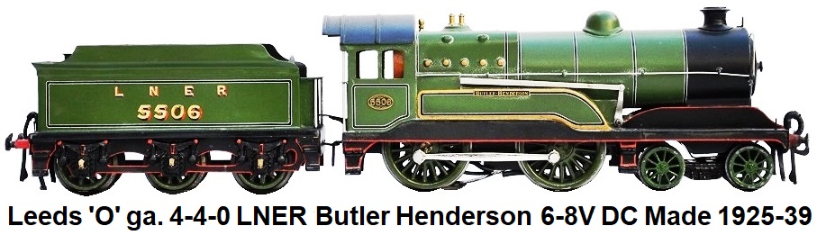Leeds Model Company 'O' gauge 4-4-0 LNER Express Locomotive, D11 Improved Director Class 'Butler Henderson' 6-8V DC made 1925-39