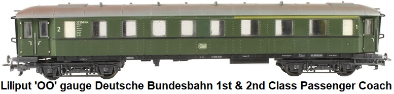 Liliput 'OO' gauge DB 1st & 2nd class passenger coach