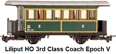Liliput HO gauge 3rd class Ci-s 109 BWB, Epoch V passenger coach