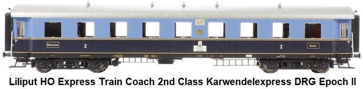 Liliput HO Express Train Coach 2nd Class Karwendelexpress DRG Epoch II