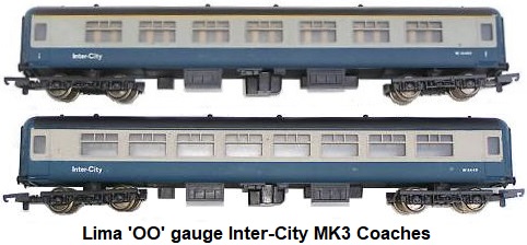 Lima Blue-Grey Inter-City Coaches in 'OO' or HO gauge