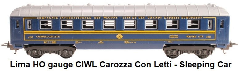 Lima HO gauge CIWL Carozza Con Letti - Sleeping Car