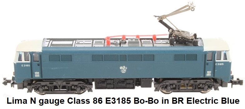 Lima N gauge Class 86 E3185 Bo-Bo in BR Electric Blue Livery