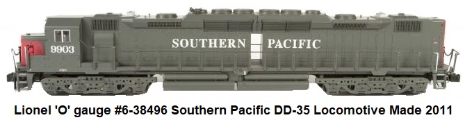 Lionel 'O' gauge #6-38496 Southern Pacific DD-35 Loco made 2011