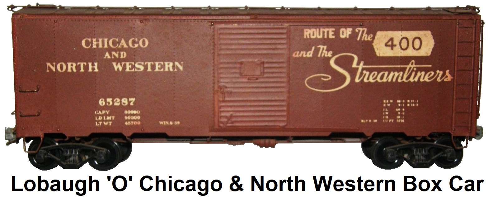 Lobaugh 'O' scale 2-rail kit-built Chicago & North Western Box Car made of Brass & Wood #65287