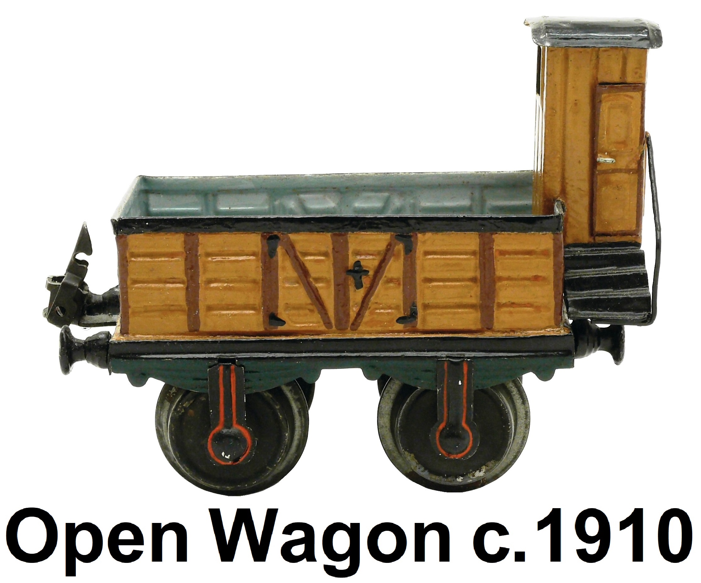 Märklin #1 gauge open freight wagon with brakeman's house, circa 1910